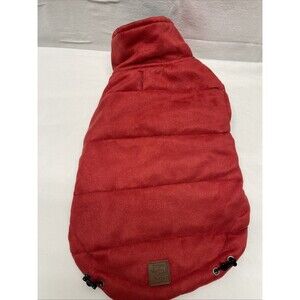 Friends Forever Dog Jacket Vest Red Suede Gray Suede Lining Size Medium NWOT